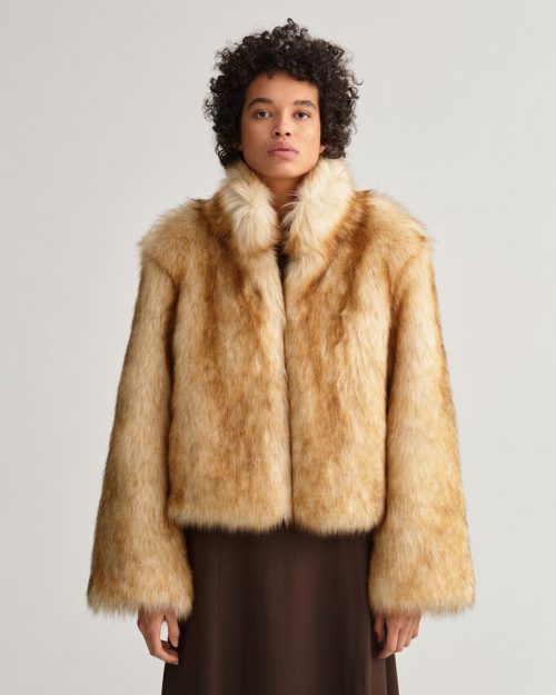 Gant faux fur cropped jacket
