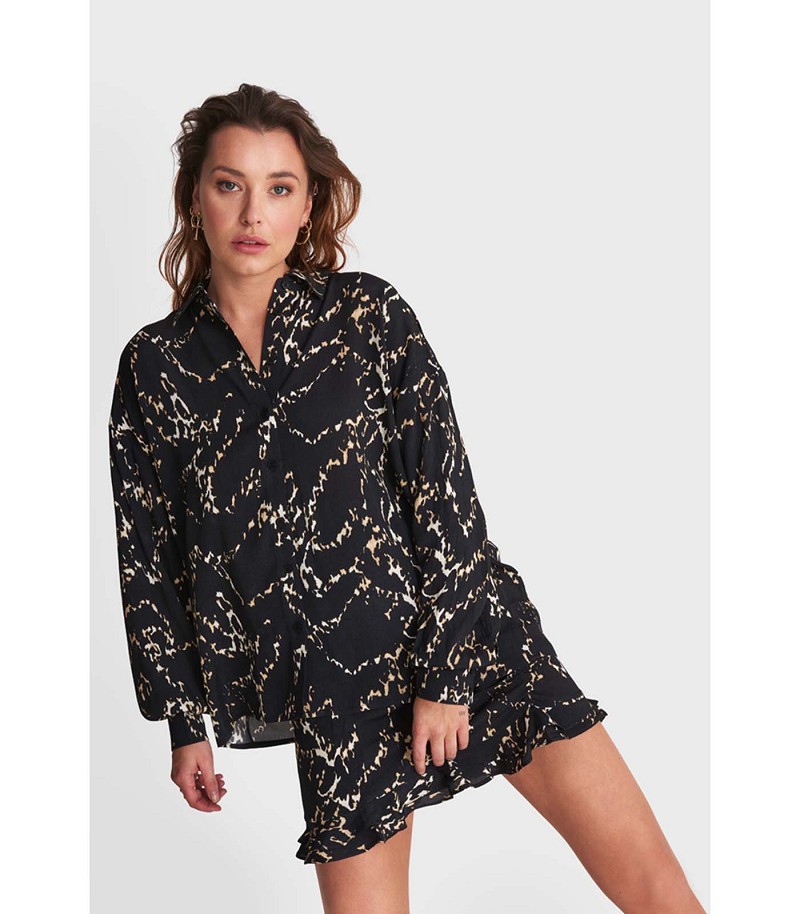 Alix the Label oversized blouse animal lines